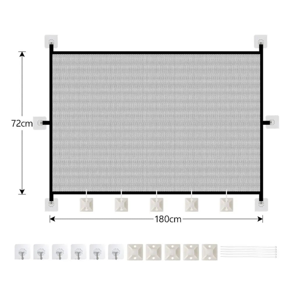 Retractable Folding Mesh Pet Safety Gate with Hooks | Dog Barrier