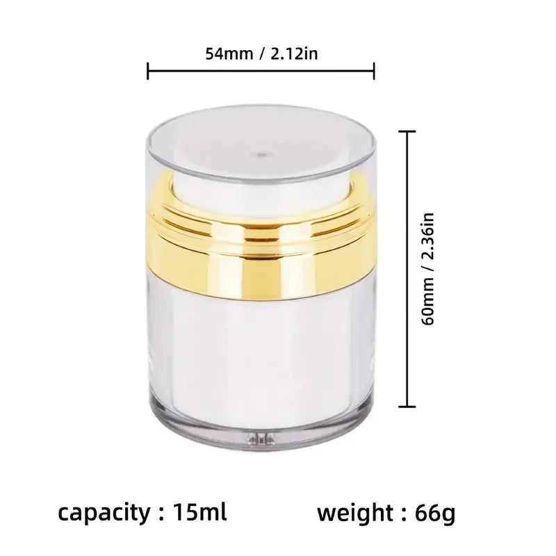 Airless Pump Jar Refillable Vacuum Bottle 15ml 30ml 50ml