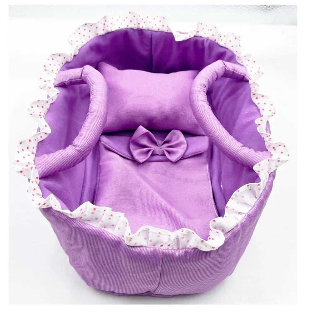 Pink Gingham Mini Basket – Dollhouse Doll Accessory 1/6 Scale