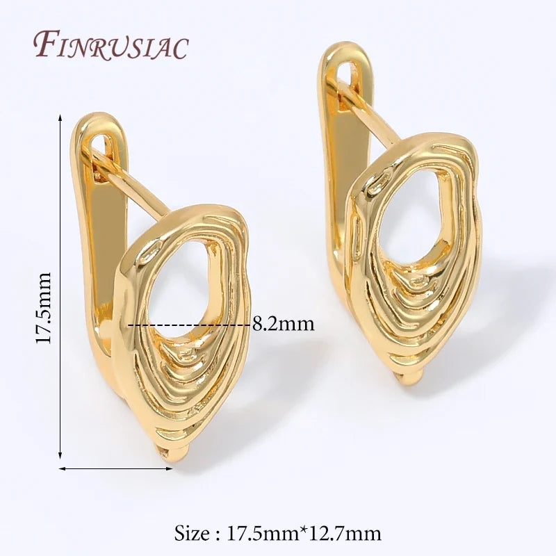 18K Gold Plated Wave Earring Stud Blanks for DIY Resin Jewelry