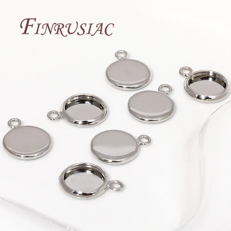 Gold-Plated Cabochon Bezel Blank Trays 6/8/10mm | DIY Jewelry