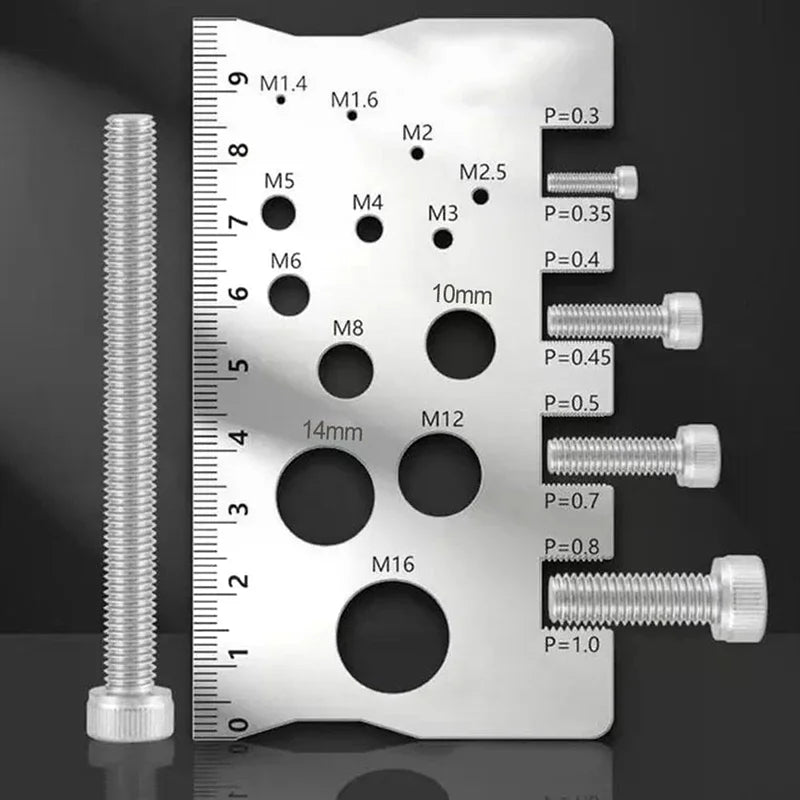 Stainless Steel Thread Gauge – Bolt Nut Screw Measurement Tool