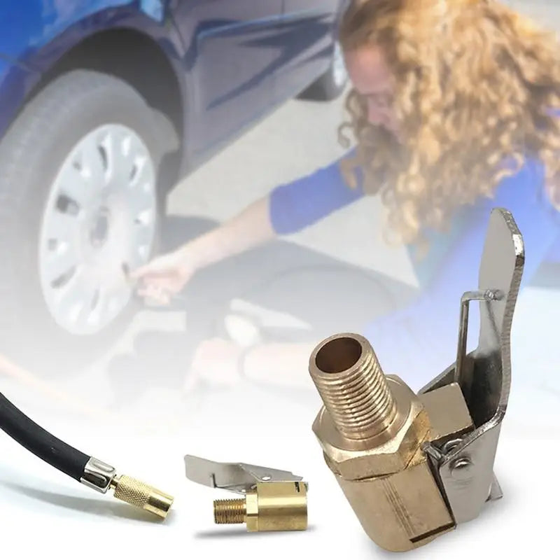 Brass Clip-On Tire Air Chuck Inflator Valve Adapter – 8mm