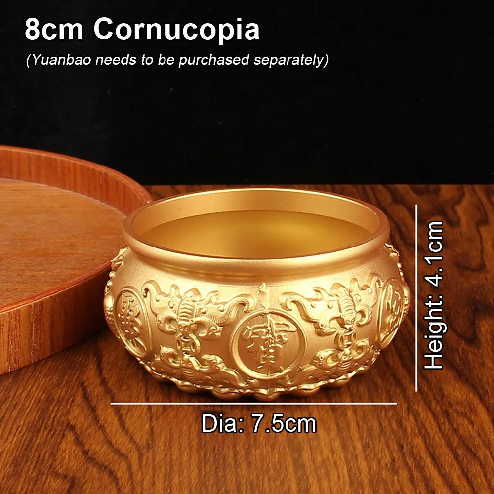 Brass Cornucopia Treasure Bowl – Good Luck Desktop Ornament