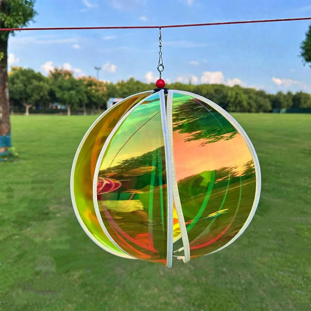 Rainbow Hot Air Balloon Wind Spinner – Colorful Garden Decor