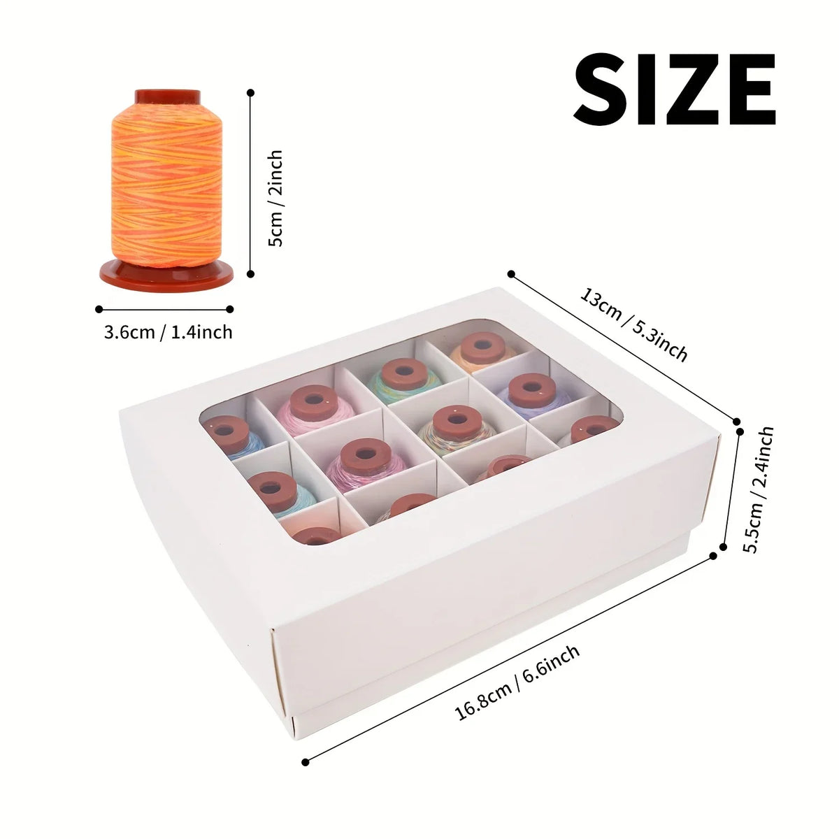 Multicolor Sewing Thread 500 Yards – 12 Colors Gradient Set