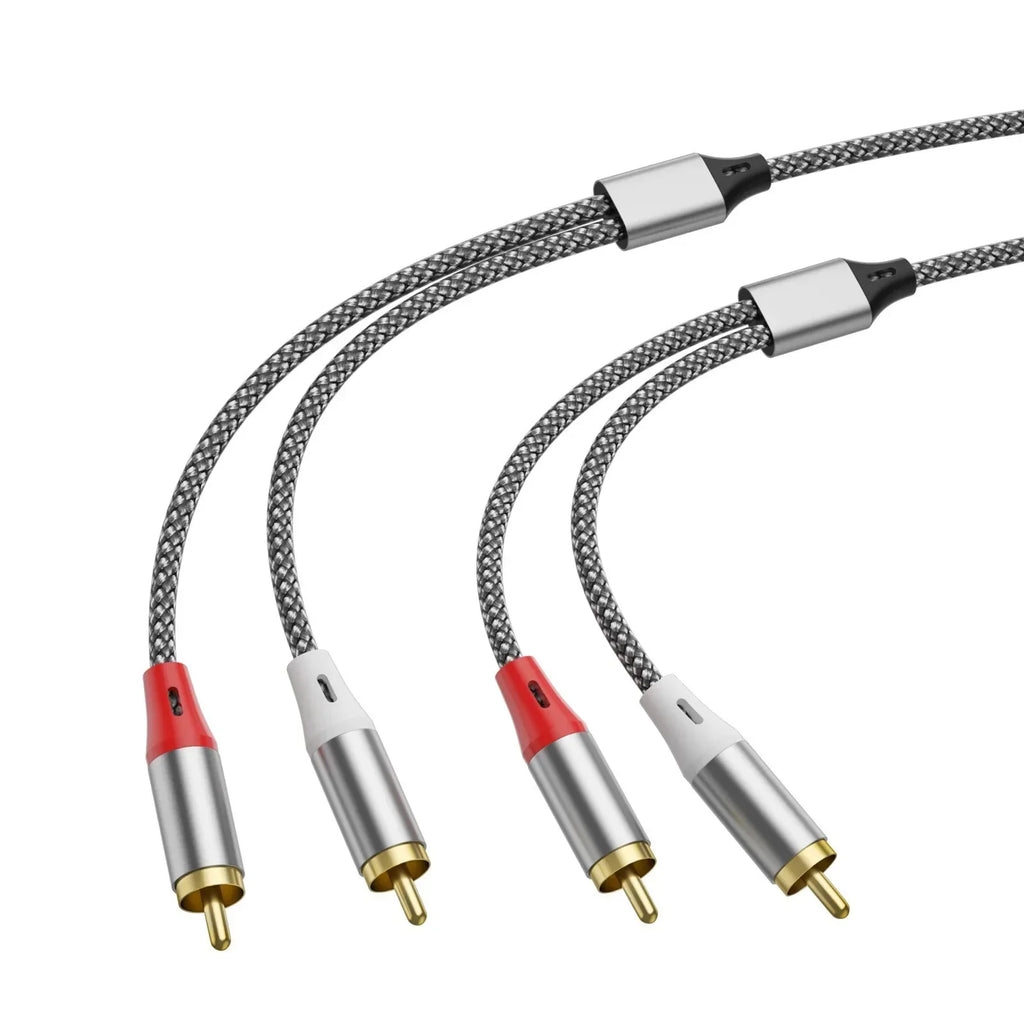 Double RCA Audio Cable – 2 Pairs for TV, Amplifier & Speaker