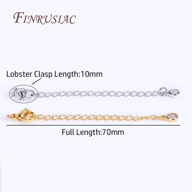 18K Gold Plated Brass Chain Extender 70mm | 8 Styles