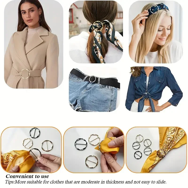 5Pcs Metal Adjustable Clip Buttons for Shirts, Shawls & Waist