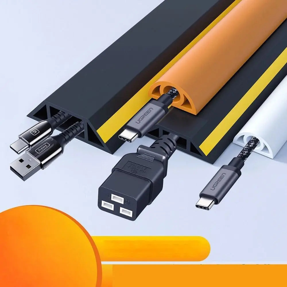 Self-Adhesive Floor Cord Cover PVC Cable Duct Protector 1M