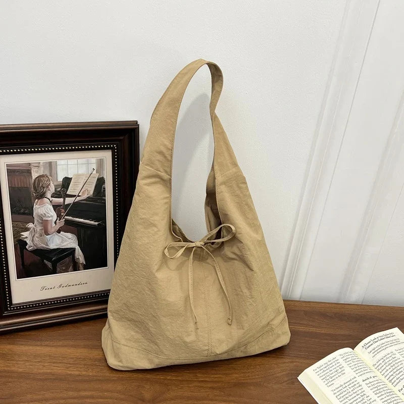 Korean Bowknot Tote Bag – Large Capacity Crossbody Shoulder Bag