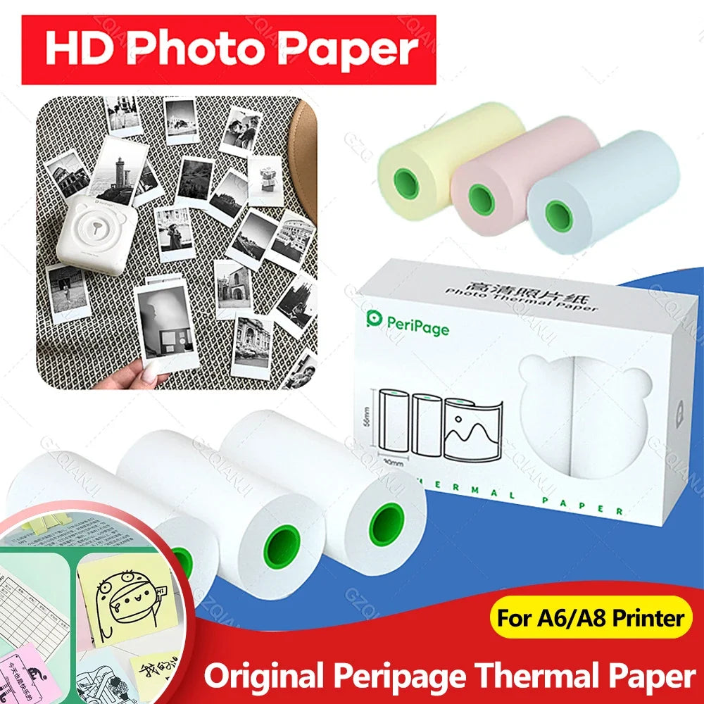 Peripage Thermal Paper 56x30mm – 3 Rolls for Mini Printers