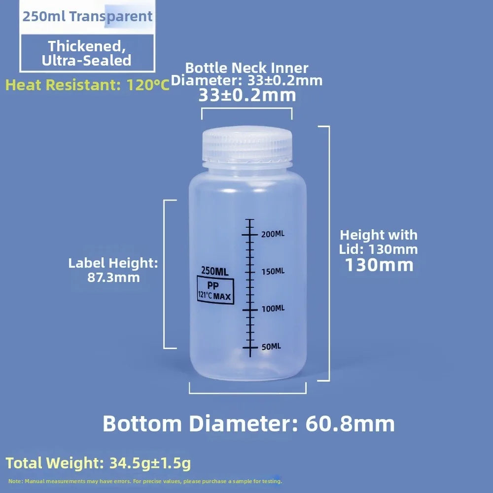 Wide Mouth Transparent Reagent Bottle 30–1000ml | Lab & Home