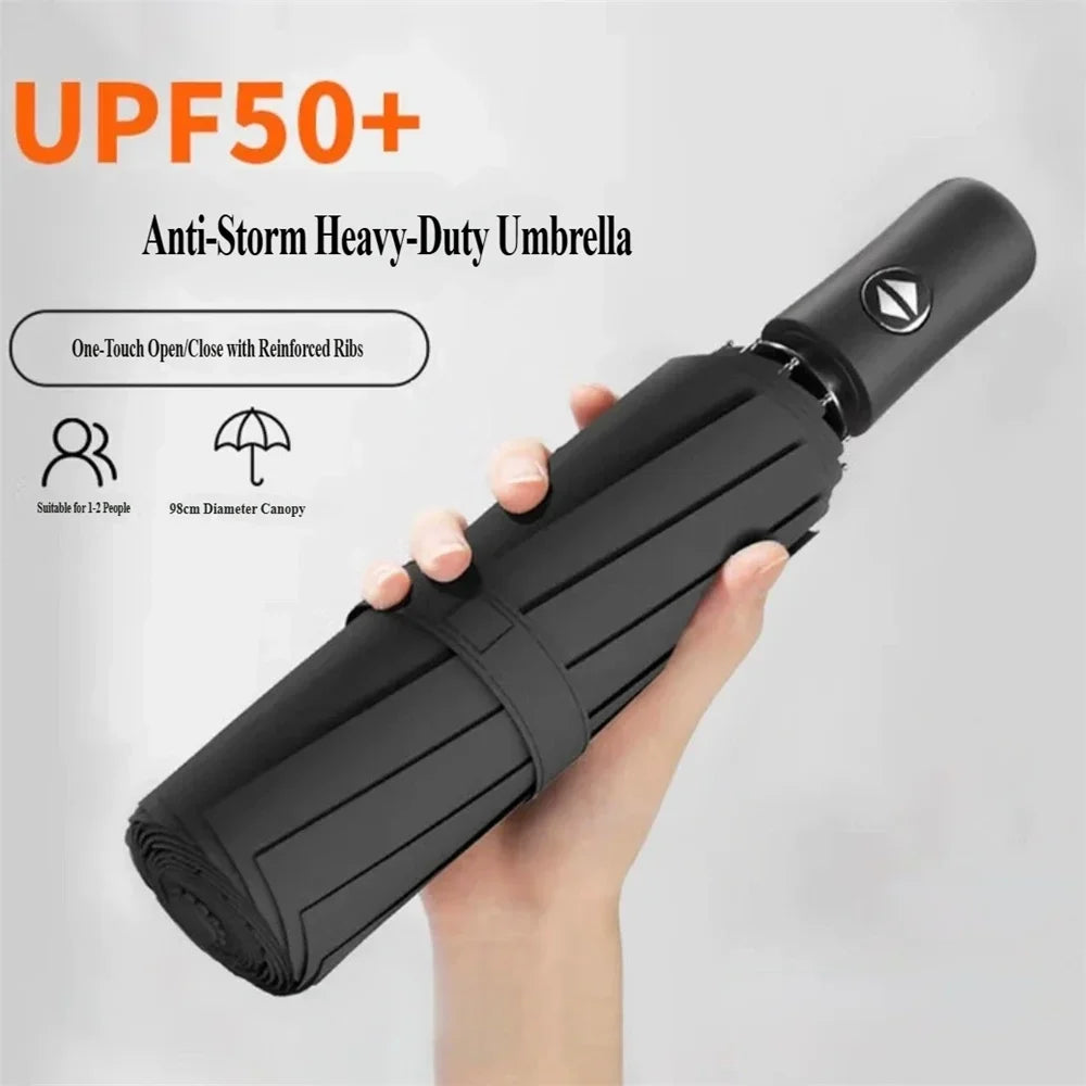 Auto Open Foldable Umbrella – Large UV & Wind Resistant