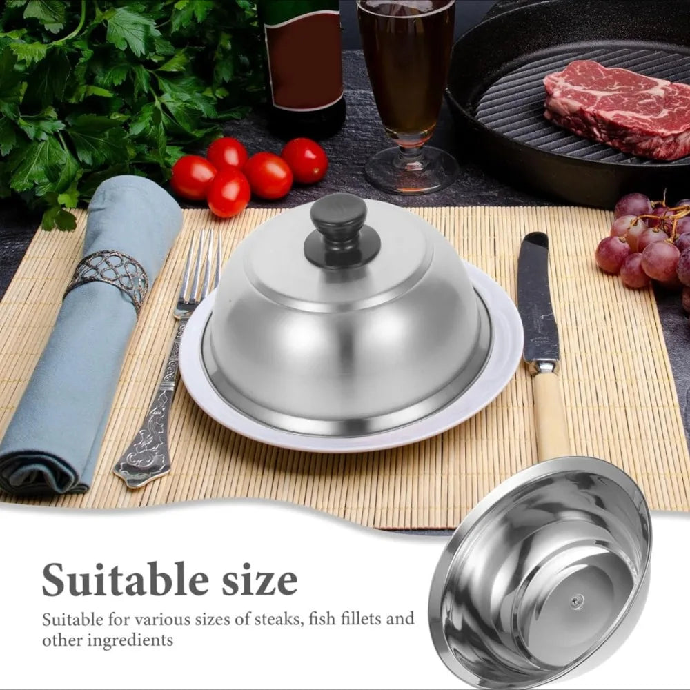 Stainless Steel Dome Lid for Cheese Melting, Burgers & BBQ