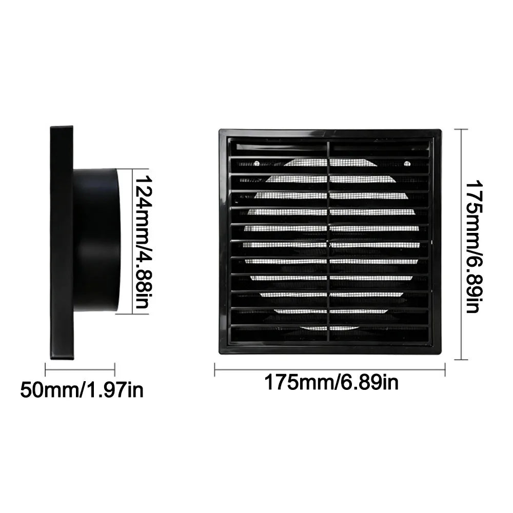 Square Air Vent Grille Cover 4–8 In | Aluminum Fiber Mesh