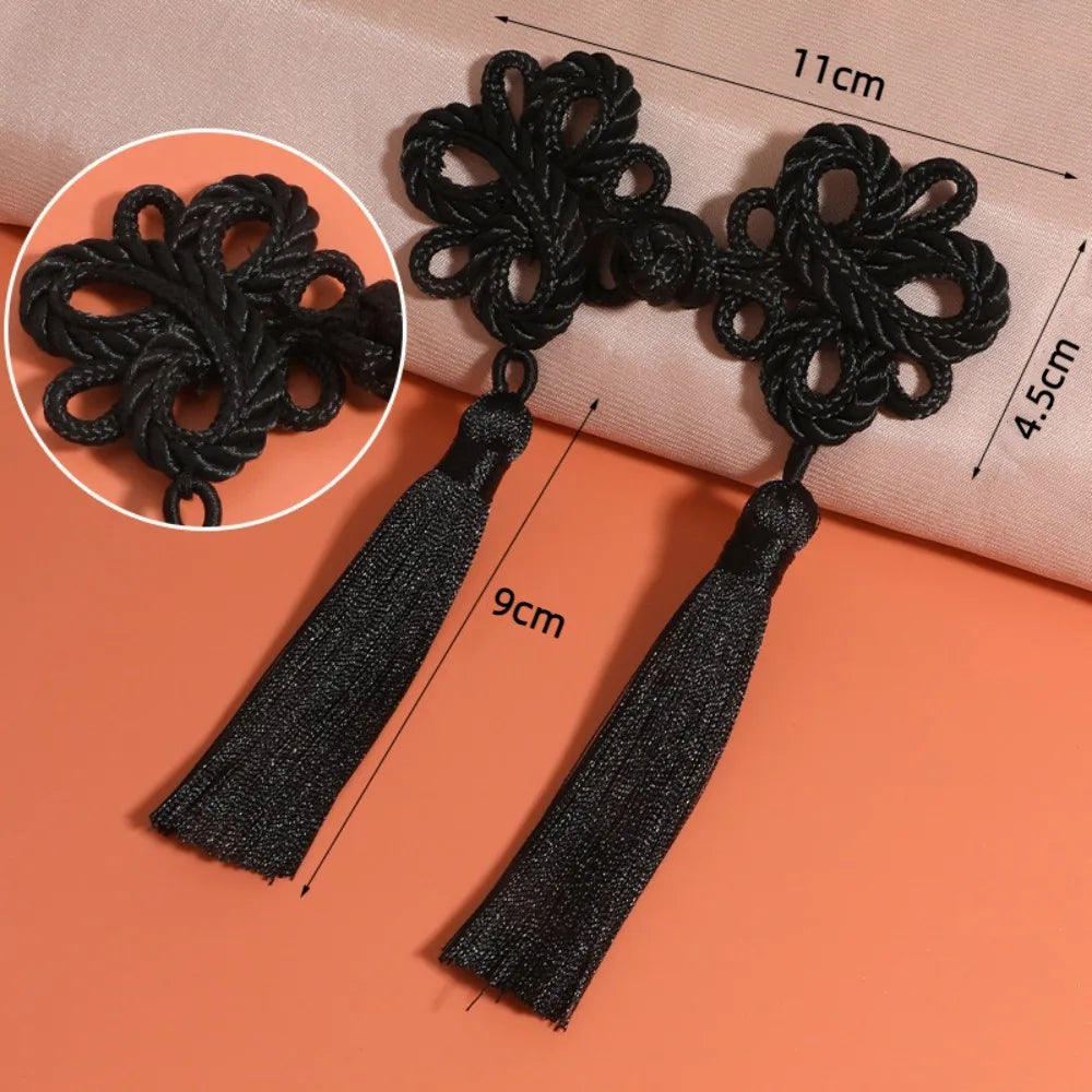 Chinese Tassel Plate Buckle Hand-Beaded Knot Button DIY