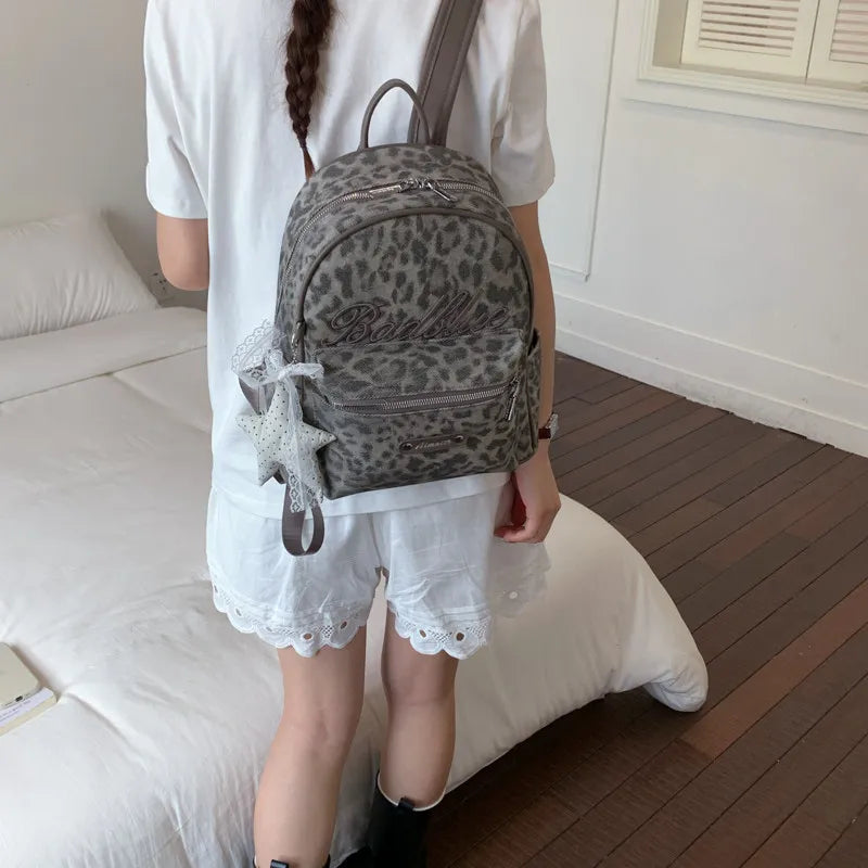 Leopard Print Backpack for Women – Lightweight & Large Capacity
