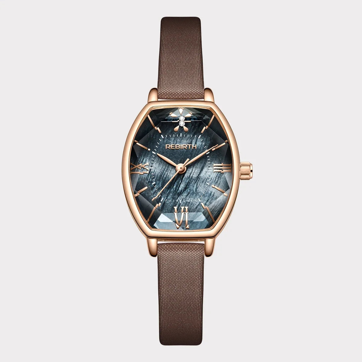REBIRTH Women's Retro Leather Quartz Watch | Numberless Dial