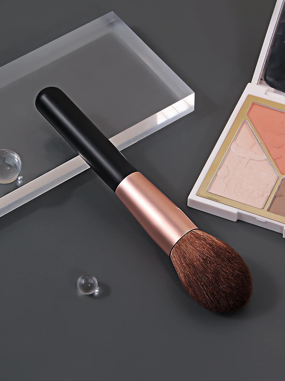 Rose Gold Fluffy Makeup Brush – Powder, Blush & More
