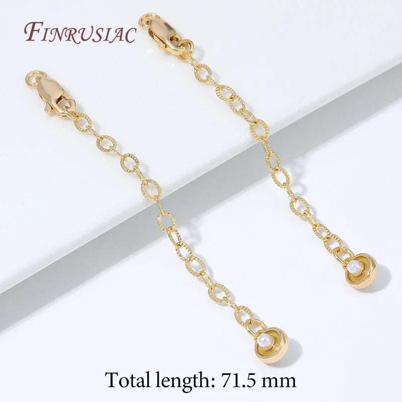 18K Gold Plated Necklace Extender Chain with Lobster Clasp