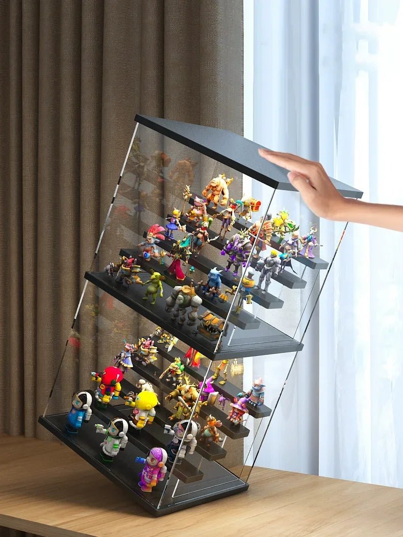 3/5 Layer LED Acrylic Display Case for Figures & Collectibles