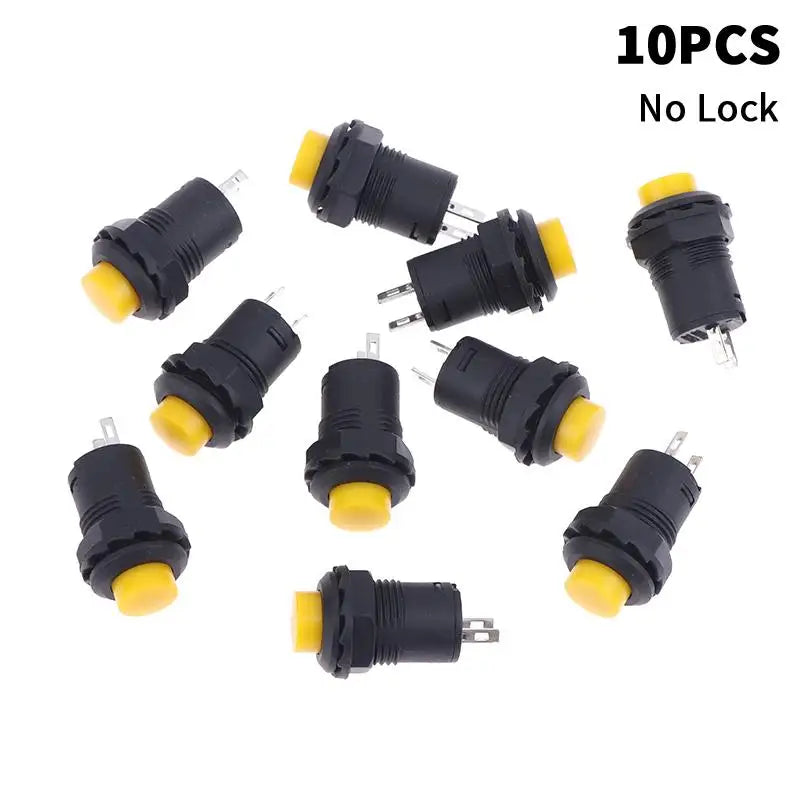 12mm Pushbutton Switches Self-Lock & Momentary OFF-ON – 10 Pack