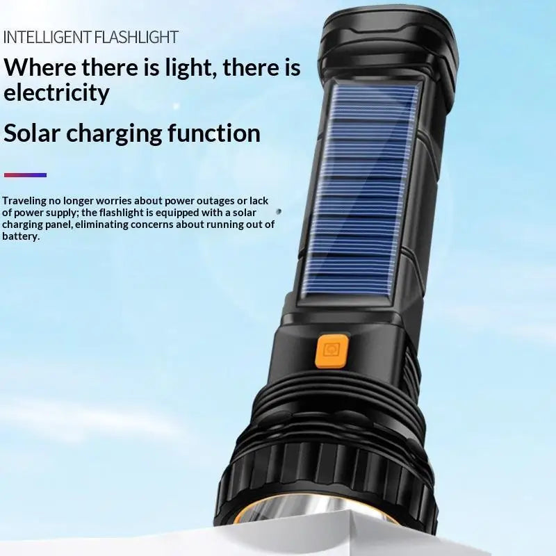 Rechargeable LED Flashlight with COB Side Light – Camping & Emergency