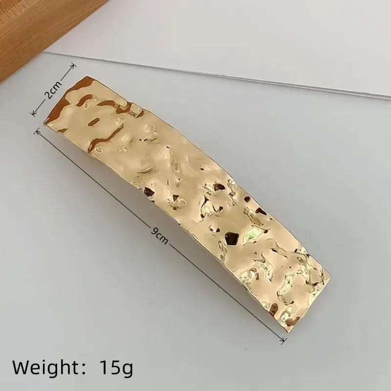 Metal Geometric Spring Hair Clip – Gold & Silver Plated