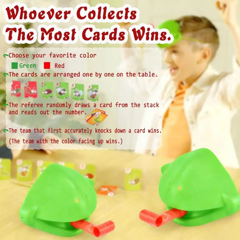 Funny Frog Mask Tongue Game with Cards – Party Fun for All