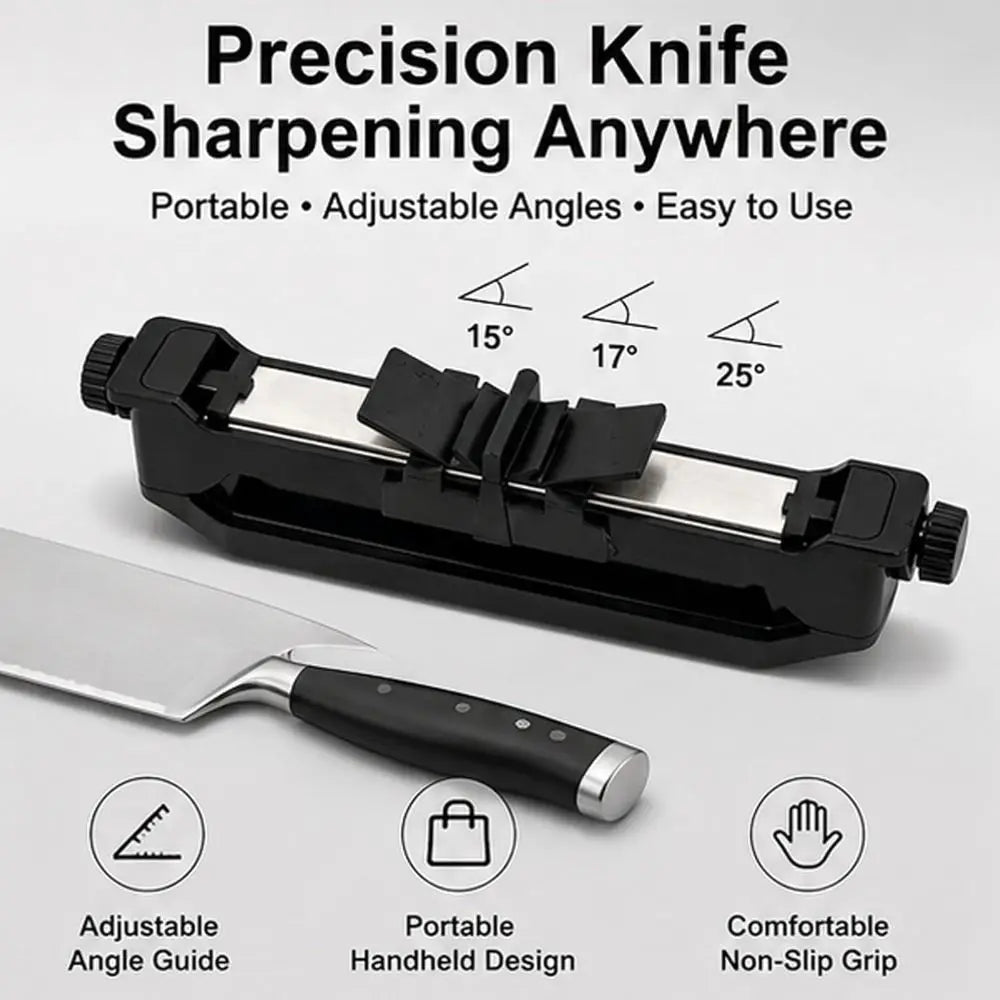 Adjustable Angle Knife Sharpener – Dual Whetstone & Non-Slip Grip