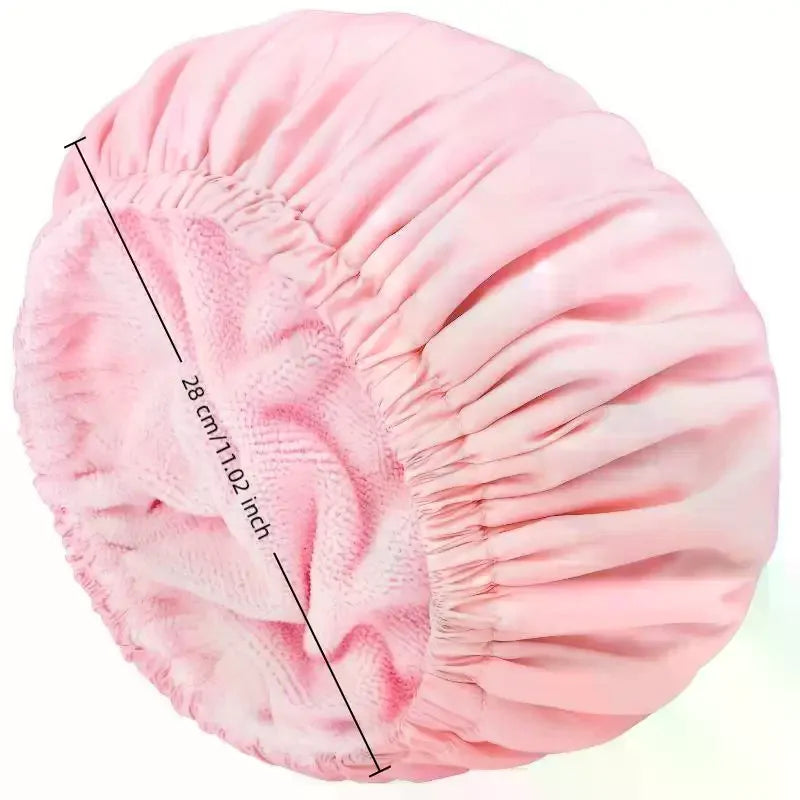 3-in-1 Waterproof Shower Cap – Absorbent Dry Hair Bath Cap