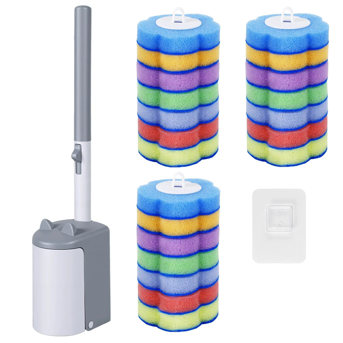 Toilet Brush Kit – 21 Disposable Heads & Wall Mount Holder