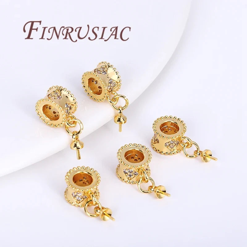 18K Gold Plated Pearl Pendant Charm – DIY Jewelry Supplies