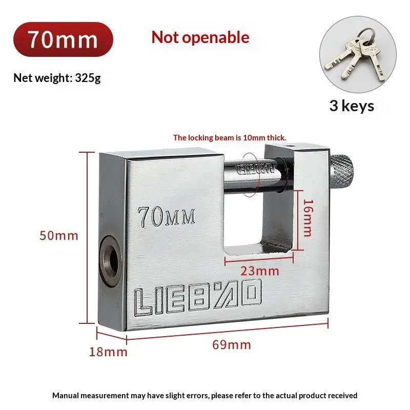 Stainless Steel Security Padlock 40–100mm | Cut-Resistant