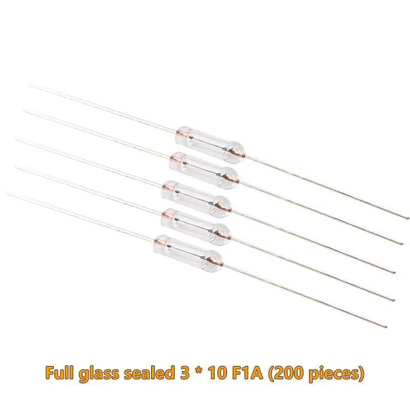 200PCS 3x10mm Axial Fast Glass Fuses 0.5A 1A 2A 3A 5A with Lead Wire