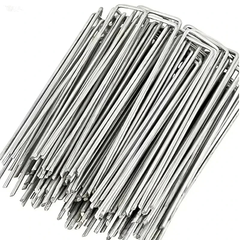 50pcs U-Shaped Garden Stakes Heavy-Duty Stainless Steel Landscape Nails