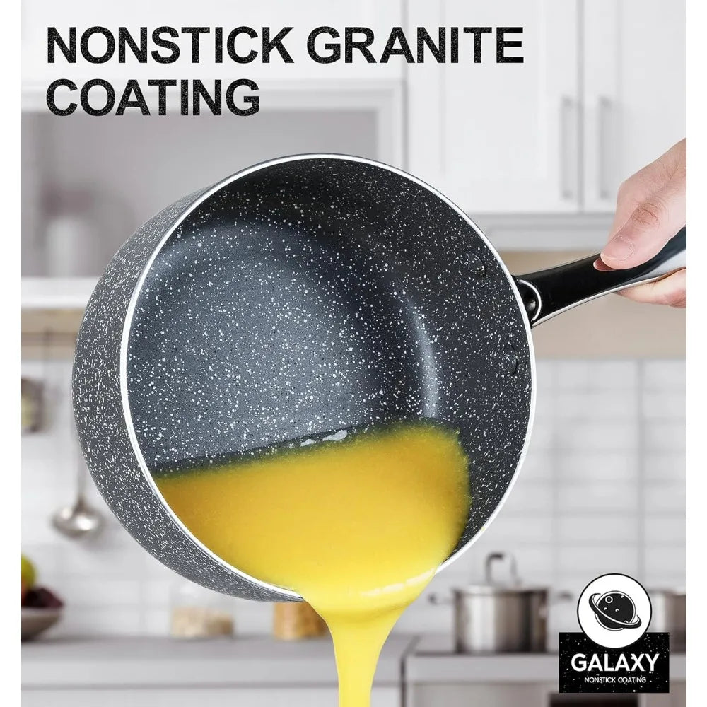 MICHELANGELO 3-Piece Granite Non-Stick Pot Set – Induction Ready