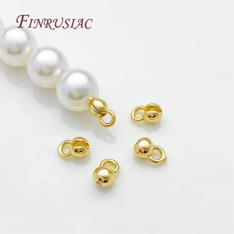18K Gold Plated Crimp End Caps & Clam Shell Bead Tips 10/20Pcs