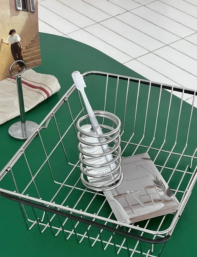 Stainless Steel Toothbrush Holder & Bathroom Storage Rack
