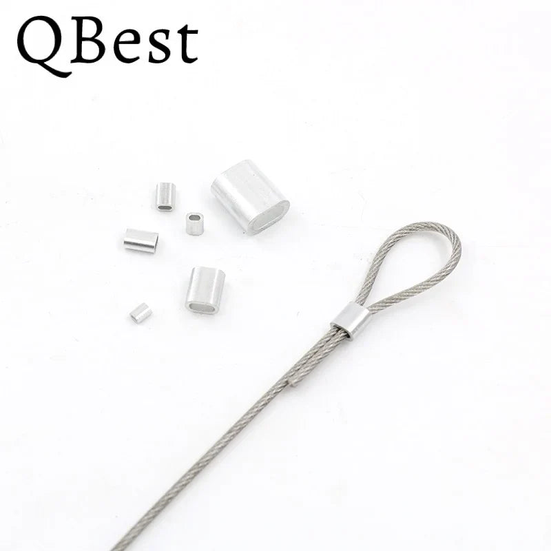 1000pcs Aluminum Oval Crimping Sleeves – Wire Rope Ferrule Clips