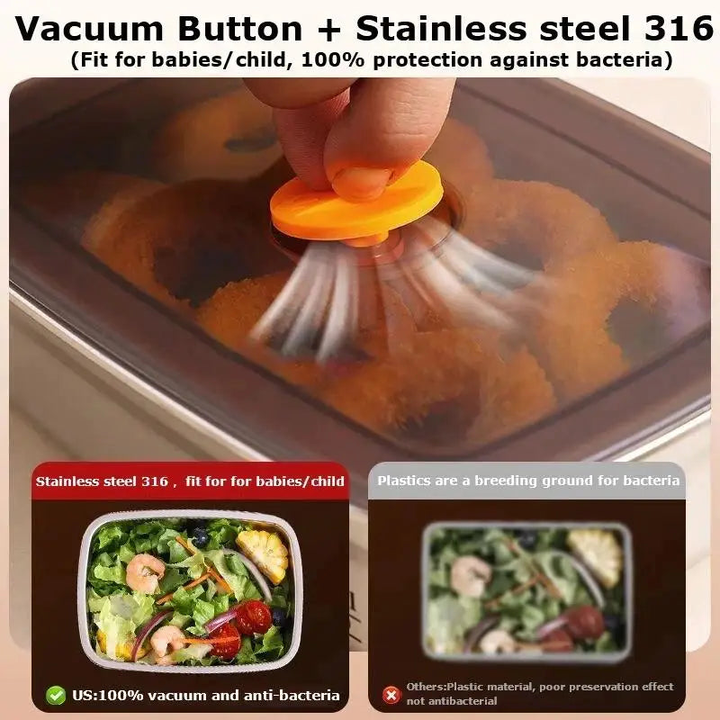 Stainless Steel Leakproof Lunch Box 600/1000/1500ml Food Container