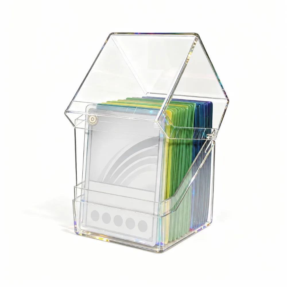 Acrylic TCG Card Storage Box – 100 Cards, Stackable & Clear