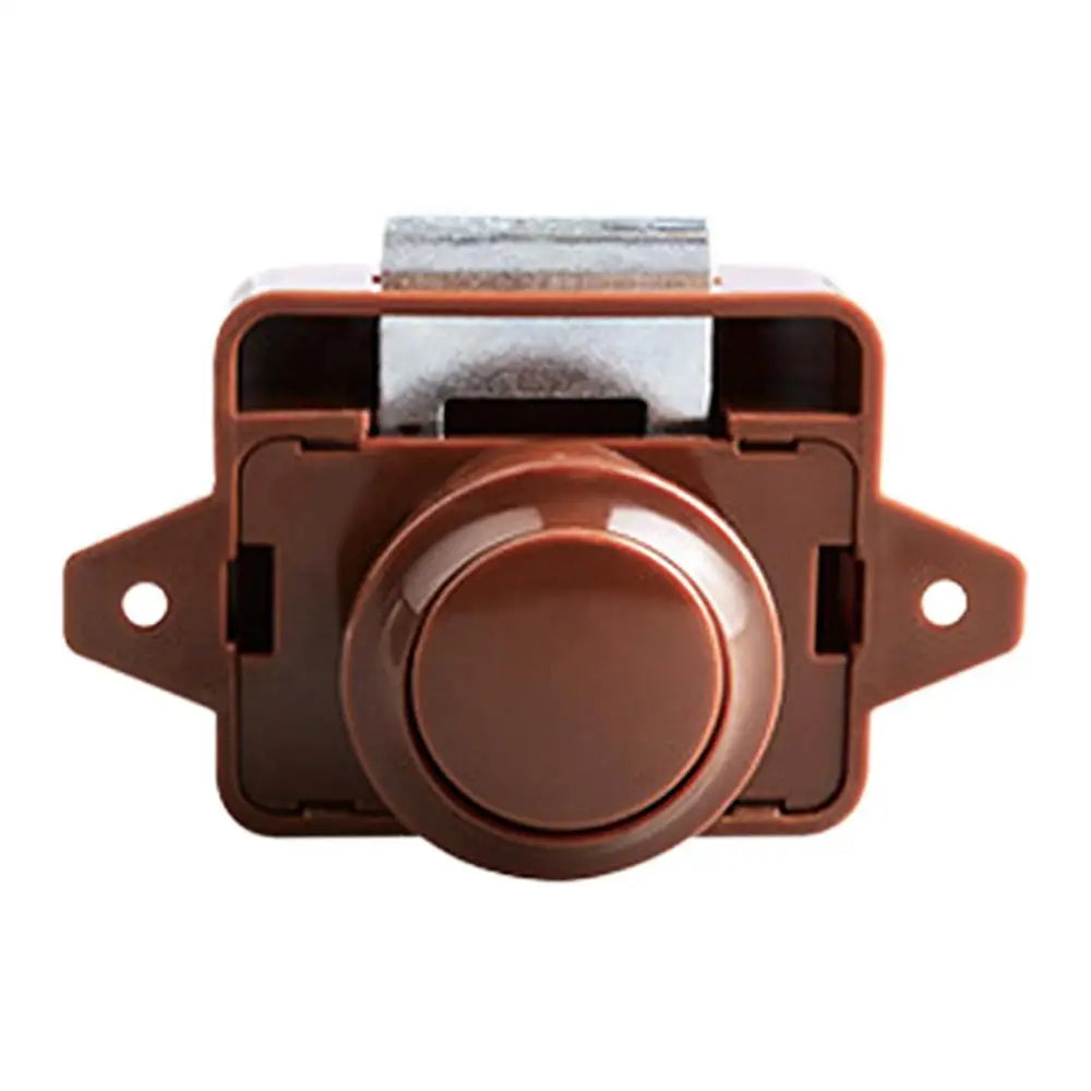 RV Push Button Cabinet Latch – Metal Lock for Camper & Boat