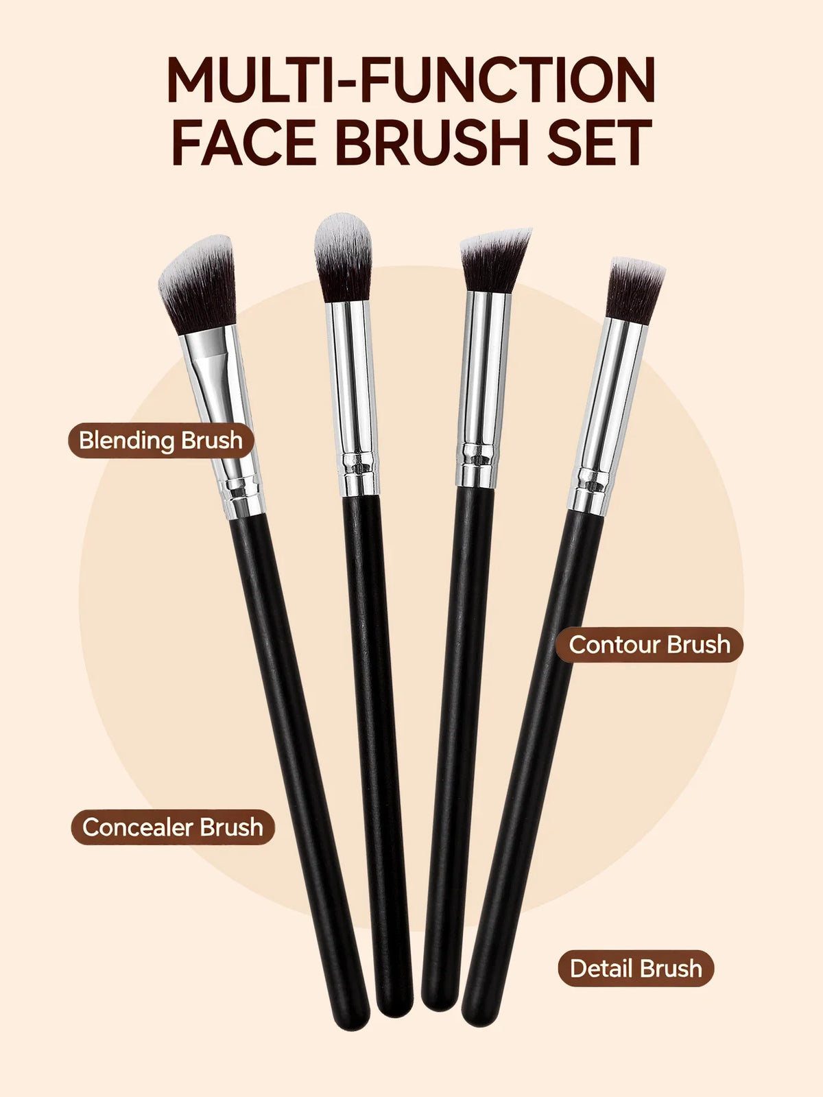 5-Piece Makeup Brush Set – Eyeshadow, Contour & Highlighter