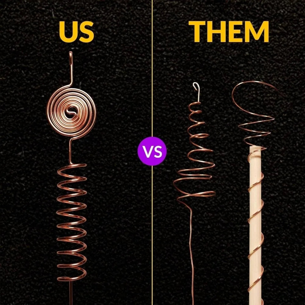3pcs Copper Coil Electroculture Plant Stakes | Garden Support