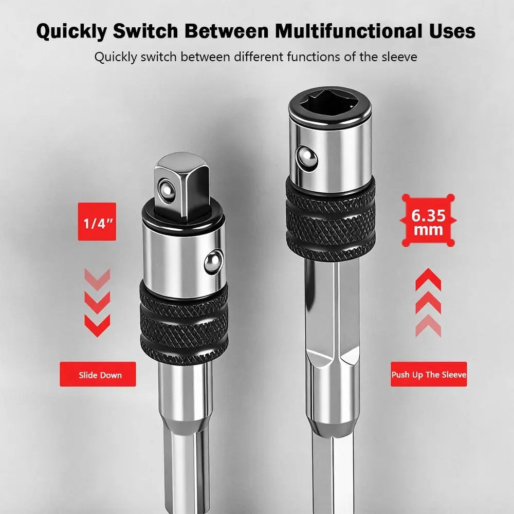 Quick-Release Drill Bit Extension Rod Self-Locking Adapter