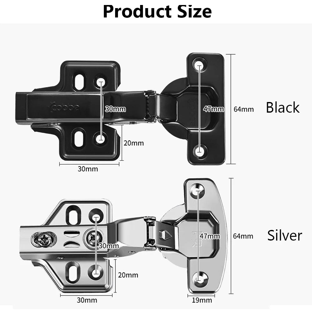 Soft Close Cabinet Hydraulic Hinges – Stainless Steel Damper