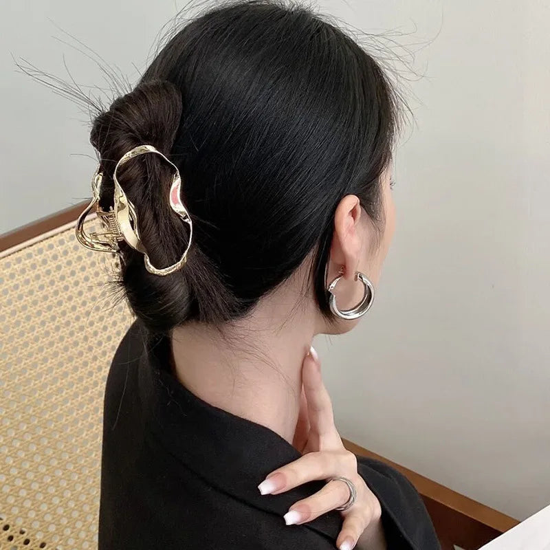 Metal Geometric Hair Claw Clips – Korean Style Barrettes Women
