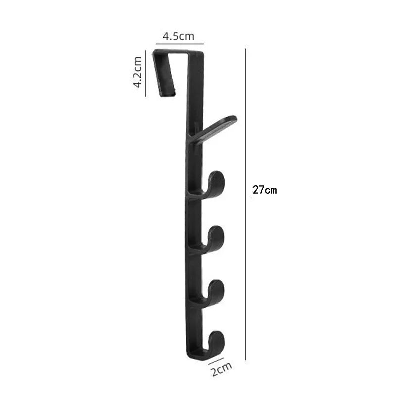 Behind the Door Coat Hook Hanger – 5-Hook Storage Rack